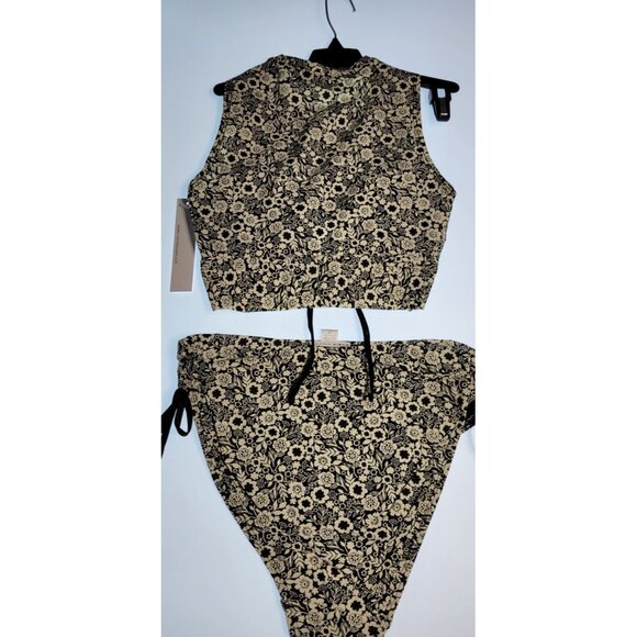 Robin Piccone Bikini Swim Top M Color Black Bottom High Rise Solid Sz M#20 - Picture 8 of 9